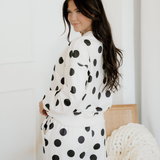 Polka Dot Pullover Drawstring Jogger Pant Set