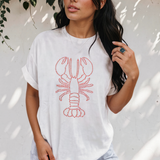 Rhinestone Lobster Casual Summer Tee