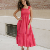 Raya Plaid Square Neck Fit-and-flared Vacation Sundress