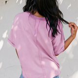 Hollis Mineral Wash Drop Shoulder Raw Edge Loose Tee