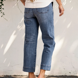 Ellis Exposed Stitching Straight Jeans