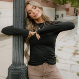 Rylie Basic Long Sleeve Tee - Black