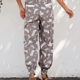 Western Cactus Cowgirl Hat Boot Printed Vintage Drawstring Jogger Pants