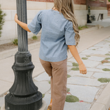 V Neck Denim Top | Dropship