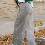 Beau Raw Hem Wide Leg Denim Pants
