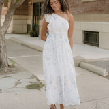 Bonnie Ruffled One Shoulder Vacation Maxi Dress