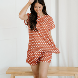 Paityn Polka Dot Print Short Set - Caramel