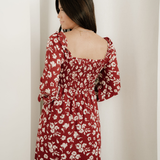 Lydia Sleeve Square Neck Smocked Maxi Dress