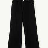 Brooke 2-Button High Waist Flared Bottom Jeans - Black