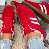 Melissa Vintage Striped Patchwork Lace-up Flat Shoes