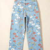 PREORDER Amari Floral Printed Raw Hem Shift Jeans | Dropship