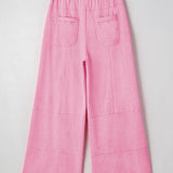 Hannah Mineral Wash Exposed Seam Wide Leg Cargo Pants - Bonbon | Dropship