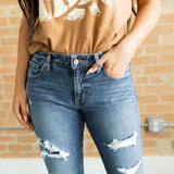 Pia Mid Rise Distressed Jeans - KanCan