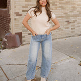 Ayla Short Sleeve Sweater - Oatmeal | Dropship