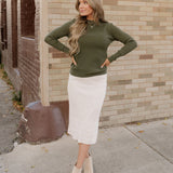 Sweater Midi Skirt - Cream