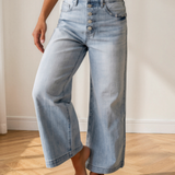 Veronica Multi Buttons Wide Leg Jeans