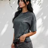 Campbell Cotton Mineral Washed Oversize Tee - Gray