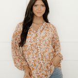 Adaline Floral Puff Sleeve Full Button Shirt