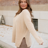 Lou Drop Shoulder Side Slits Loose Sweater