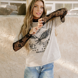 Sheer Floral Lace Tank - Black