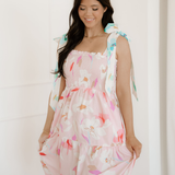 Sunshine Knotted Shoulder Smocked Maxi Dress