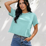 Mira Mineral Wash Raglan Sleeve Boxy Fit Cropped Tee