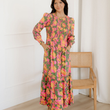 Tinsley Smocked Bodice Ruffled Long Dress