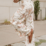 Meadow Vintage Style Floral Print High Waist Wide Leg Jeans