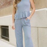 Jordan Ribbed Ruffle Tank Top and Pants Set