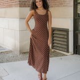 Scottie Polka Dot Print Square Neck Sleeveless Vacation Long Dress