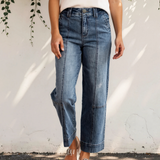 Ellis Exposed Stitching Straight Jeans