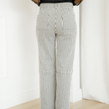 Cassie Stripe Patch Pocket High Waist Shift Denim Jeans