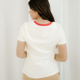 Melanie Rainbow Stripe Print Crewneck T Shirt