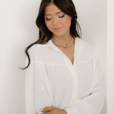 Mabel Crinkled Texture Button Down Loose Shirt
