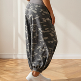 Camo Drawstring Contrast Waistband Joggers Pants