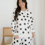 Polka Dot Pullover Drawstring Jogger Pant Set