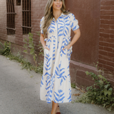 Miller Side Tie Button Down Maxi Dress