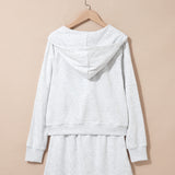 Mary Long Sleeve Zip-Up Top Elastic Waist Skort Set