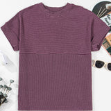 Harlow Plain Corded Mock Neck T Shirt