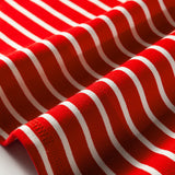 Serena Stripe Ribbed Round Neck Trim Loose Tank Top - Red