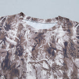Drew Camouflage Woodland Print Drop Shoulder Tunic Tee - Brown