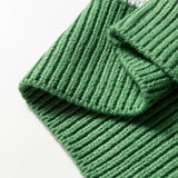 V Neck Checkered Sweater - Green
