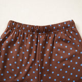 Jane Polka Dot Drawstring Wide Leg Long Sleeve Top Pant Set