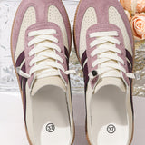 Warren Eyelet PU Leather Patchwork Color Pop Sneakers