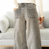 Beau Wide Leg Jeans - Gray Wash | Dropship