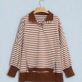 Hazel Raw Seam Split Hem Loose Pullover Sweatshirt