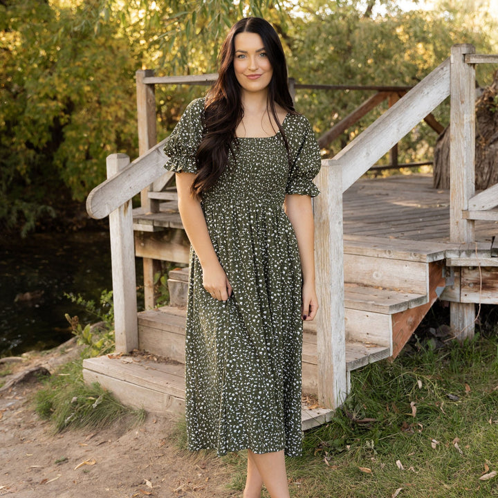 Delilah Dress - Olive Floral