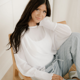 Marley Smocked Cuffs Semi Sheer Long Sleeve Dolman Blouse
