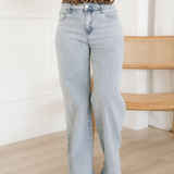 Naia Button Zip High Waist Flared Hem Jeans