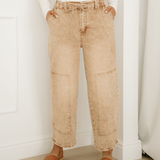 Shiloh Acid Wash Tie Waist Denim Pants